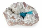 Vibrant Blue Cavansite Crystals on Sparkling Stilbite - India #341001-1